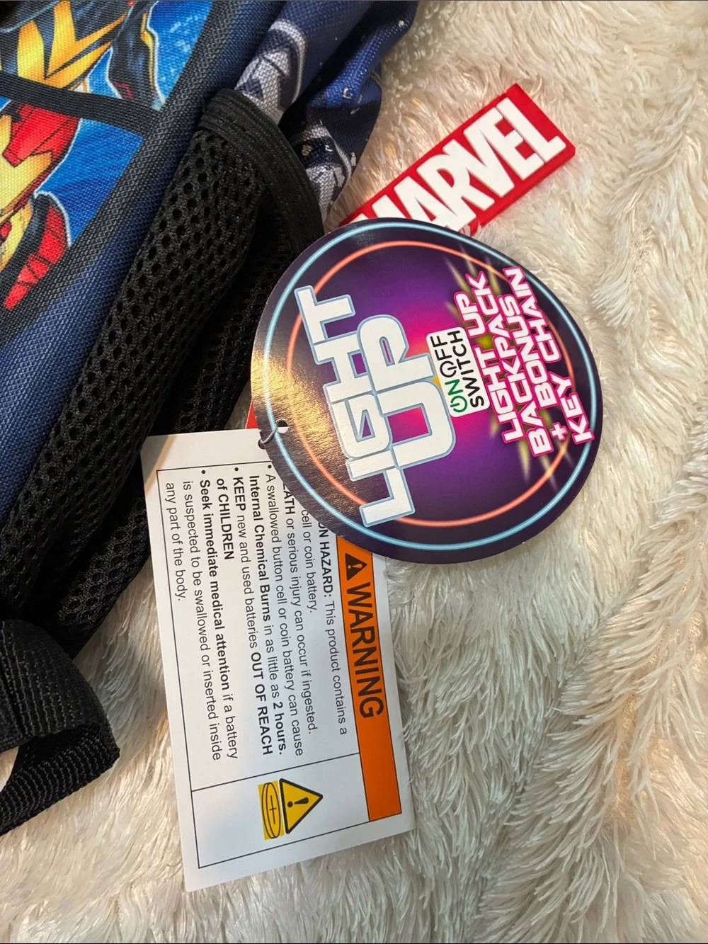 Marvel Blue Kids Avengers Backpack with Multicolor Hero Print